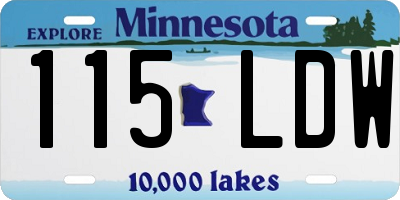 MN license plate 115LDW