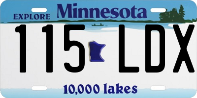 MN license plate 115LDX