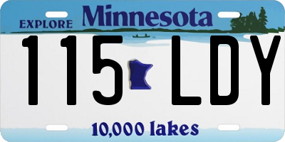 MN license plate 115LDY