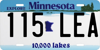MN license plate 115LEA