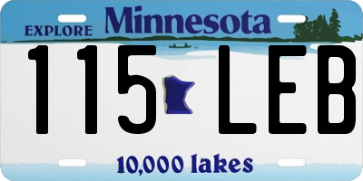 MN license plate 115LEB