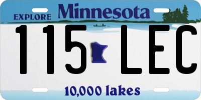 MN license plate 115LEC