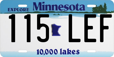MN license plate 115LEF