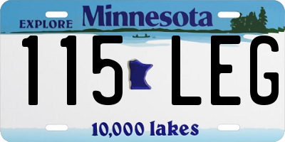 MN license plate 115LEG