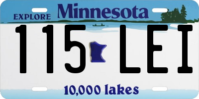 MN license plate 115LEI
