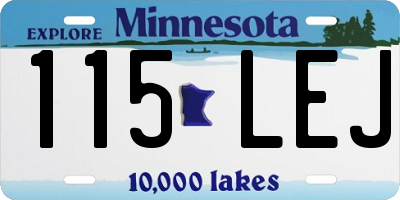 MN license plate 115LEJ