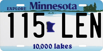 MN license plate 115LEN