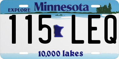 MN license plate 115LEQ