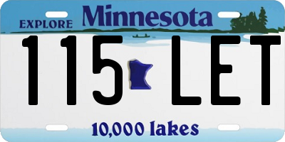 MN license plate 115LET