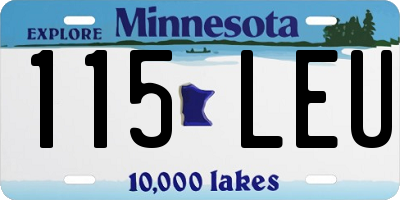 MN license plate 115LEU