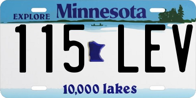 MN license plate 115LEV