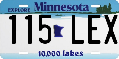 MN license plate 115LEX