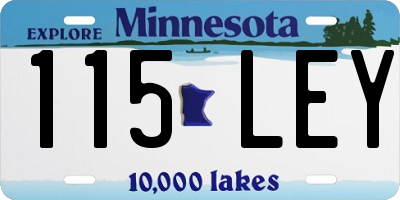 MN license plate 115LEY