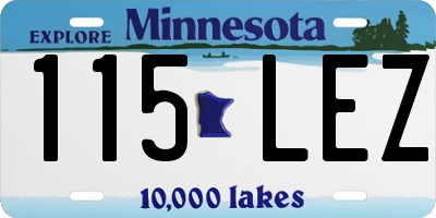 MN license plate 115LEZ