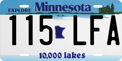 MN license plate 115LFA