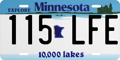 MN license plate 115LFE