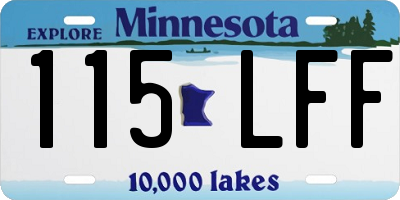MN license plate 115LFF
