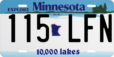 MN license plate 115LFN