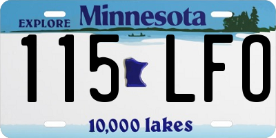 MN license plate 115LFO