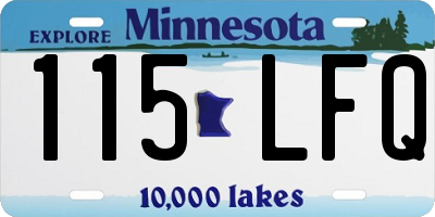 MN license plate 115LFQ