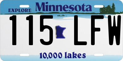 MN license plate 115LFW