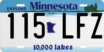 MN license plate 115LFZ