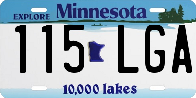 MN license plate 115LGA