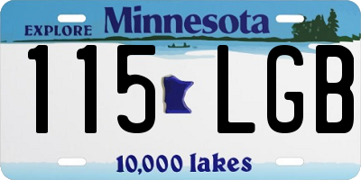 MN license plate 115LGB