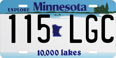MN license plate 115LGC
