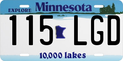 MN license plate 115LGD