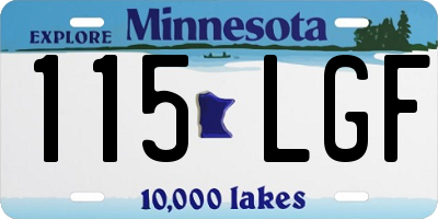 MN license plate 115LGF