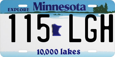 MN license plate 115LGH