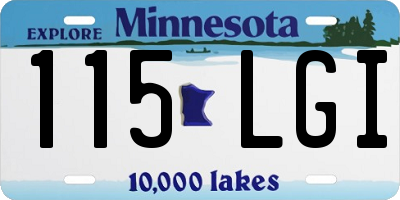 MN license plate 115LGI