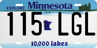 MN license plate 115LGL