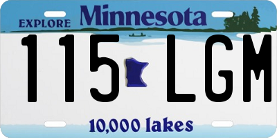 MN license plate 115LGM