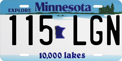 MN license plate 115LGN