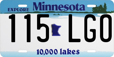 MN license plate 115LGO