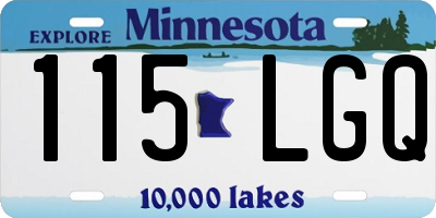 MN license plate 115LGQ