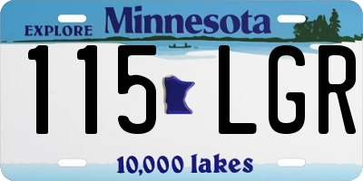 MN license plate 115LGR