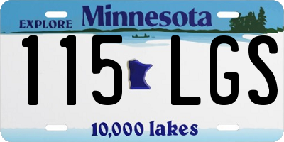 MN license plate 115LGS