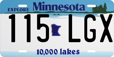 MN license plate 115LGX