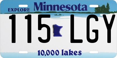 MN license plate 115LGY