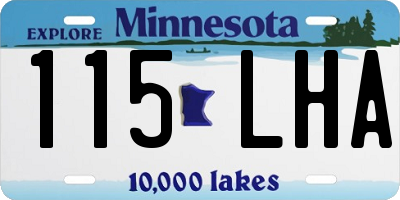 MN license plate 115LHA