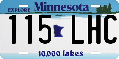 MN license plate 115LHC