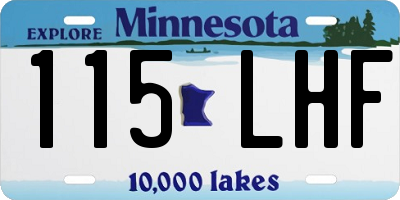 MN license plate 115LHF