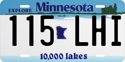 MN license plate 115LHI