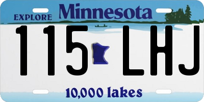 MN license plate 115LHJ