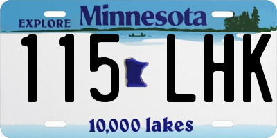 MN license plate 115LHK
