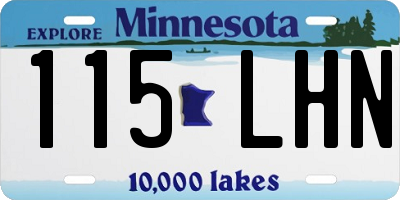 MN license plate 115LHN