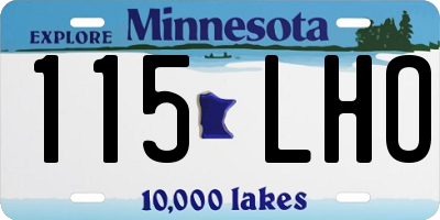 MN license plate 115LHO